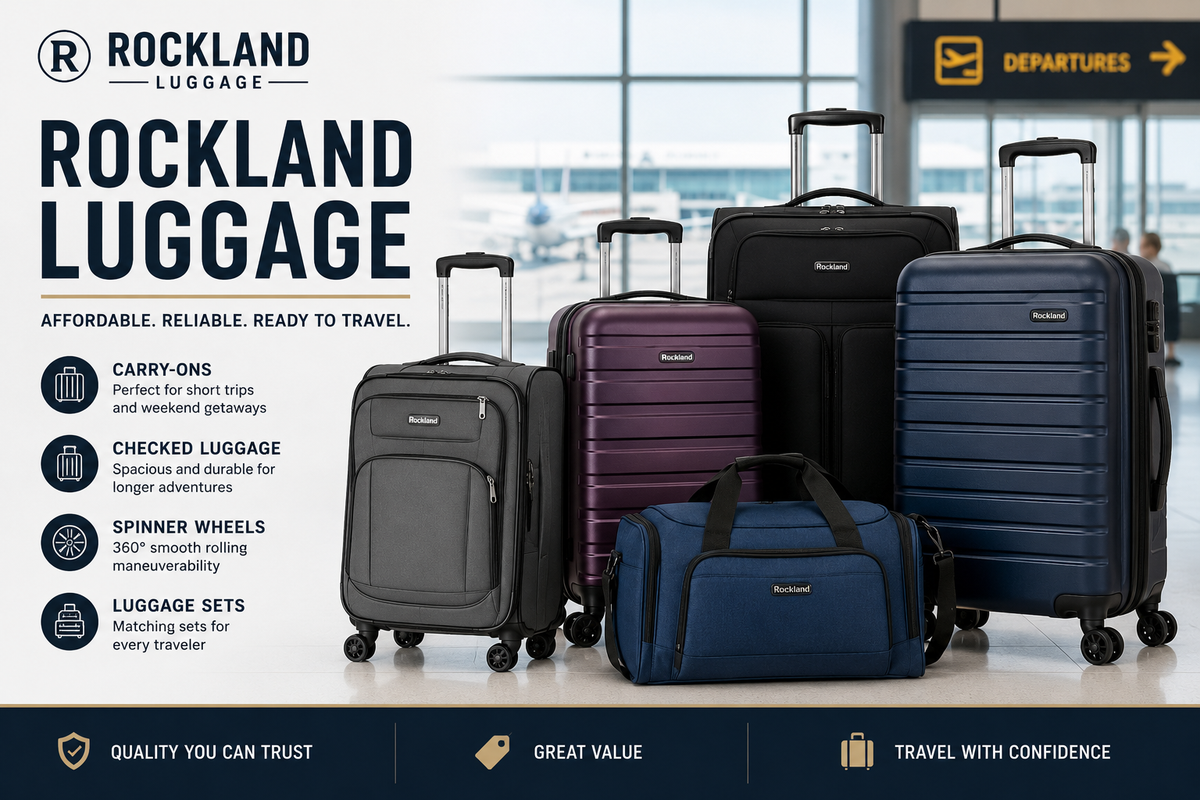Rockland Melbourne hardside carry-on, checked spinner suitcase and luggage set comparison