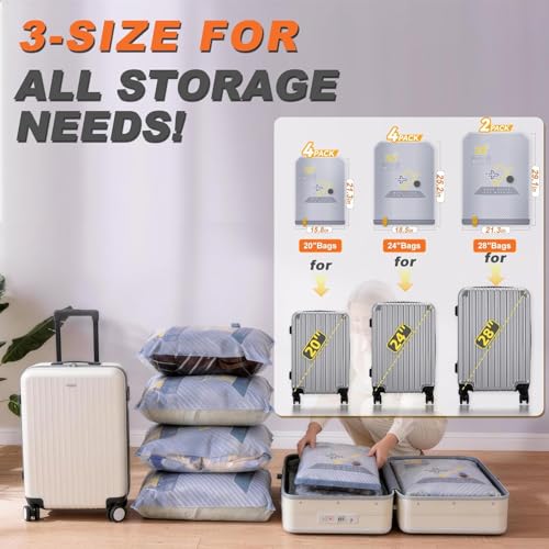 10-Pack Vacuum Bags for Travel with Wireless Rechargeable Pump, Carry-on Size Compression Packing Bags for Luggage & Suitcase, Space Saver for Clothes & Clothing, 10 Combo Travel Size, Fast 3S Vacuum