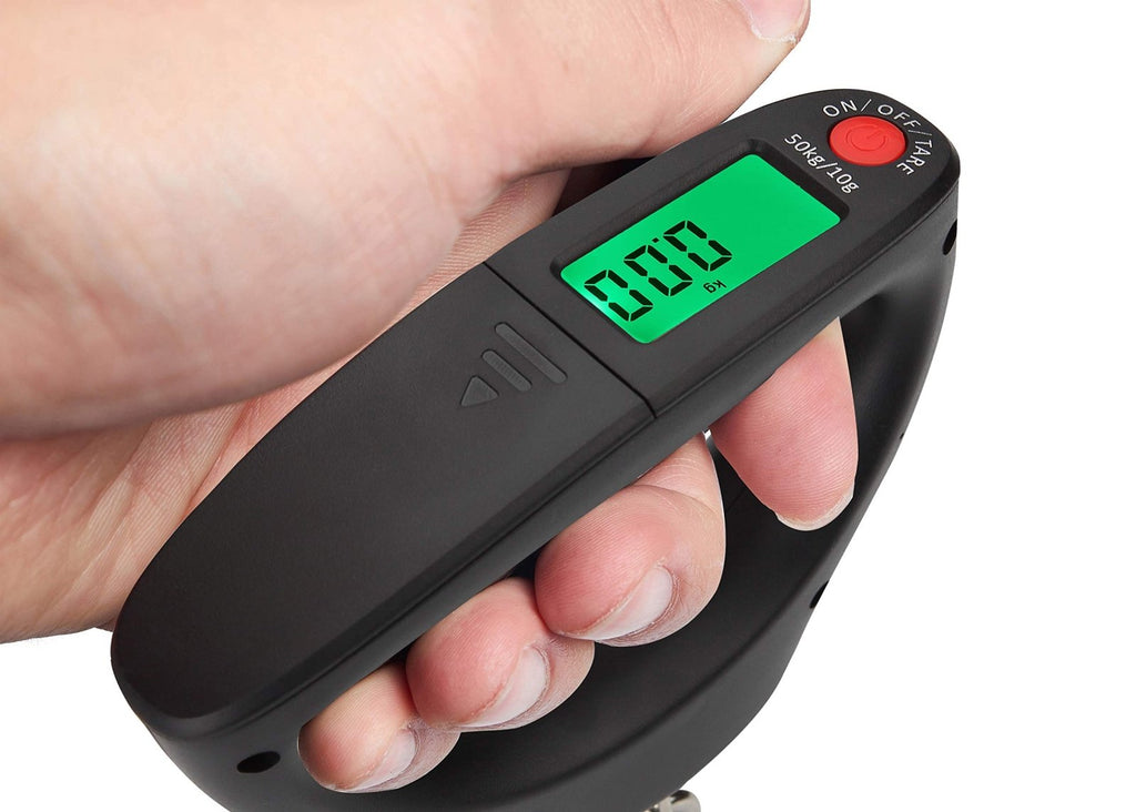 110lb 50kg Portable Digital Hanging Luggage Weight Scale Postal Scales, 2 AAA Batteries (Not Included) (Black)