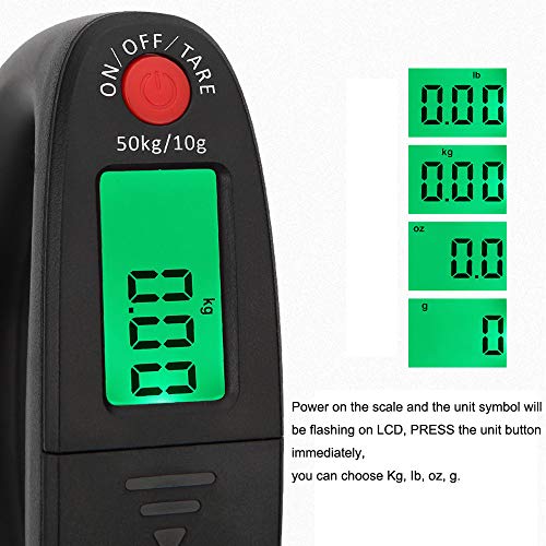110lb 50kg Portable Luggage Scale Digital Hanging Postal Scales, 2 AAA Batteries (Not Included)