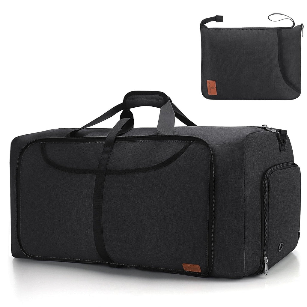 150L Large Waterproof Bag for Men Travel, Extra Large Trave Duffle Bag with Shoe Compartment for Men Women, Foldable Duffle Bag for Traveling, Gym Bag, Water Resistant & Tear-Resistant, Black