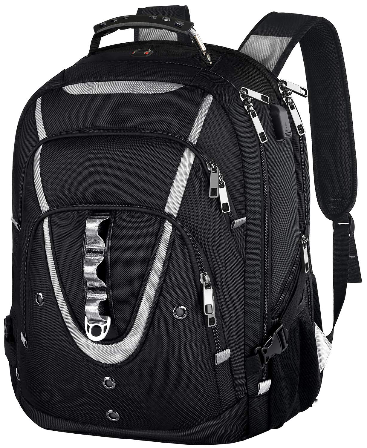 17 inch Laptop Backpack, Large Travel Backpack for Men Airline Approved with USB Charging Port and TSA Friendly, RFID Anti Theft Water Resistant Bookbag Fit for College High School Students Weekender