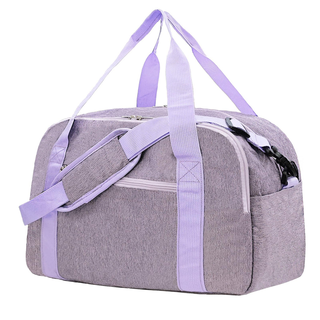 18" Small Carry on Bags for Airplanes with Laptop & Wet Compartment Underseat for Spirit Airlines Personal Item Travel Bag 18x14x8 in Duffle Gym Bag for Women Men(25L, Purple)