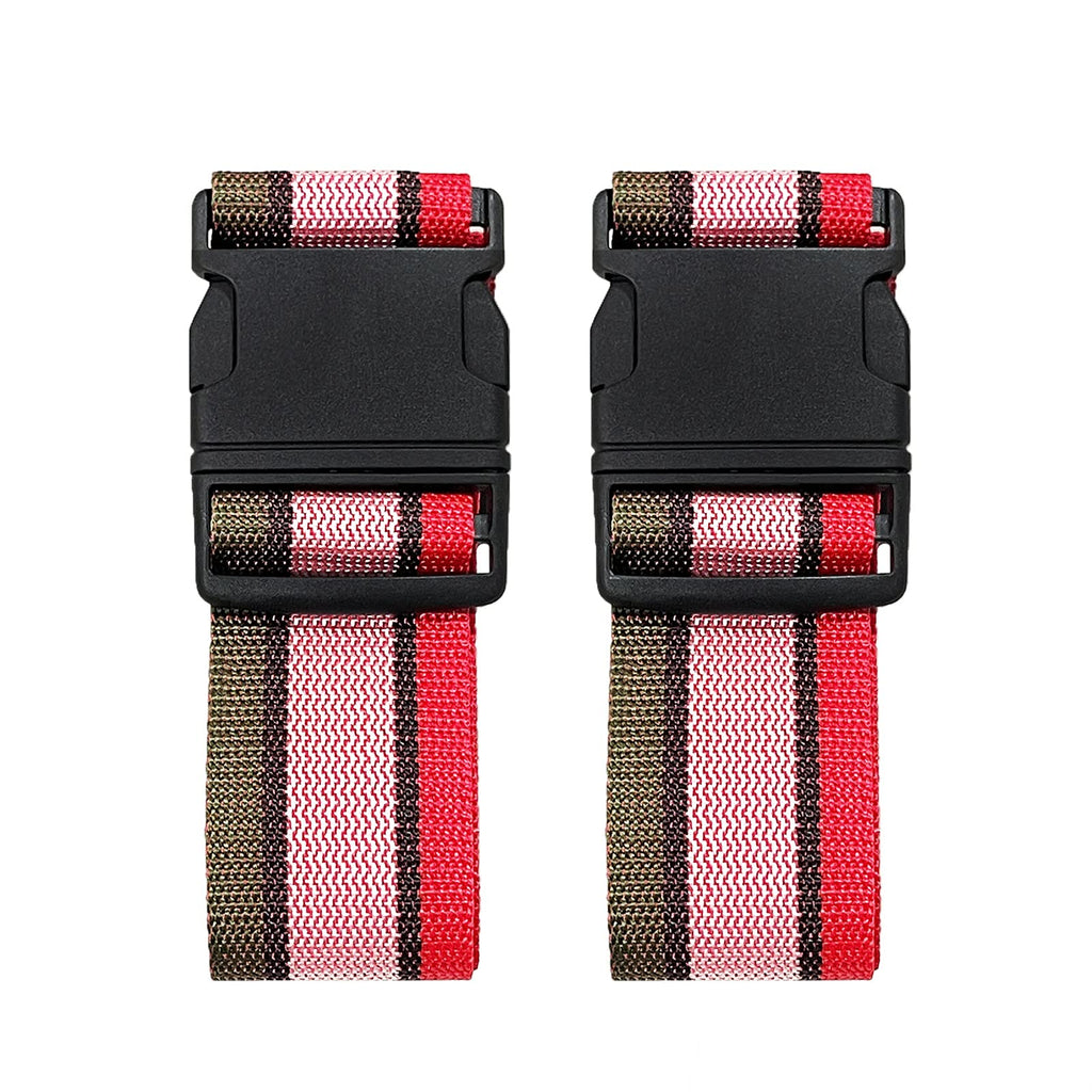 2 Pack Luggage Straps, Bright Colors Adjustable Suitcase Belts with Quick Release Buckle (GreyPink)