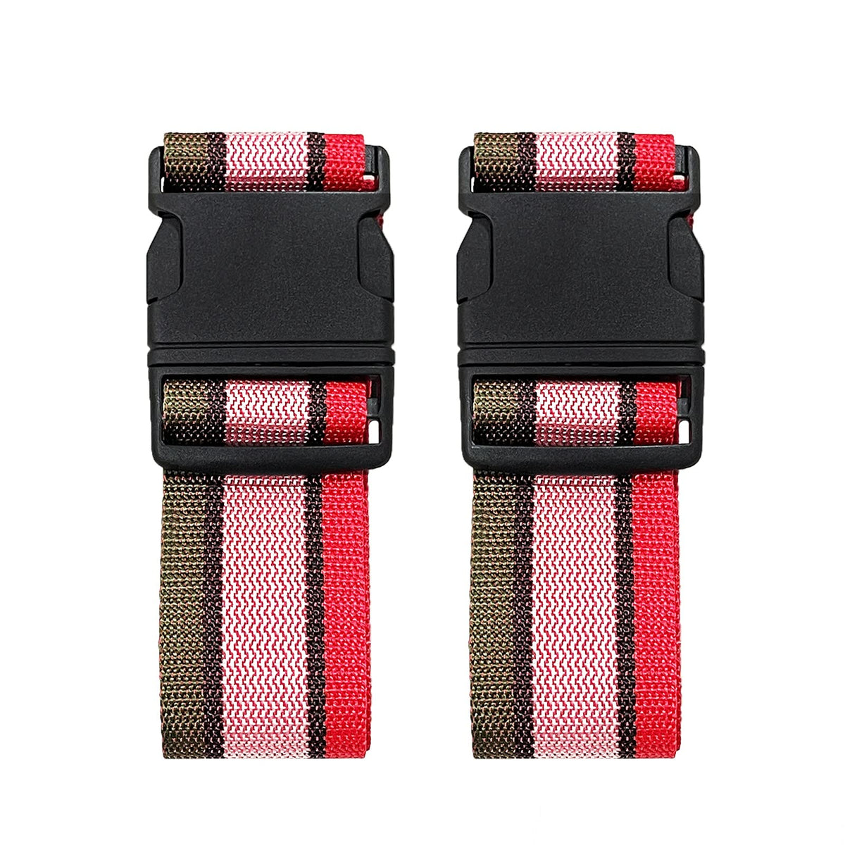 2 Pack Luggage Straps, Bright Colors Adjustable Suitcase Belts with Quick Release Buckle (GreyPink)