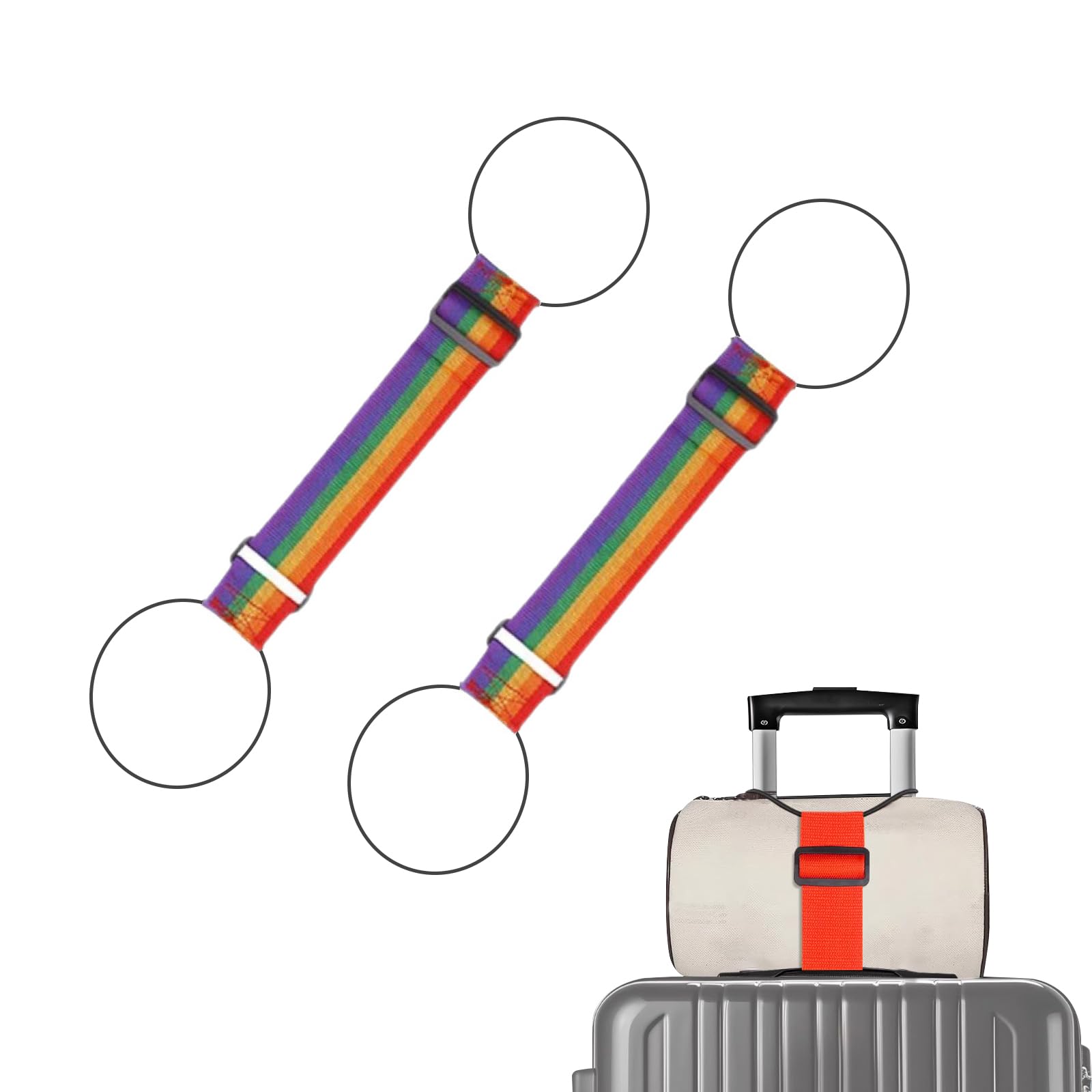 2 PCS Luggage Straps for Suitcase, Luggage Connector Straps,Multi-Functional Adjustable Durable Elastic Straps