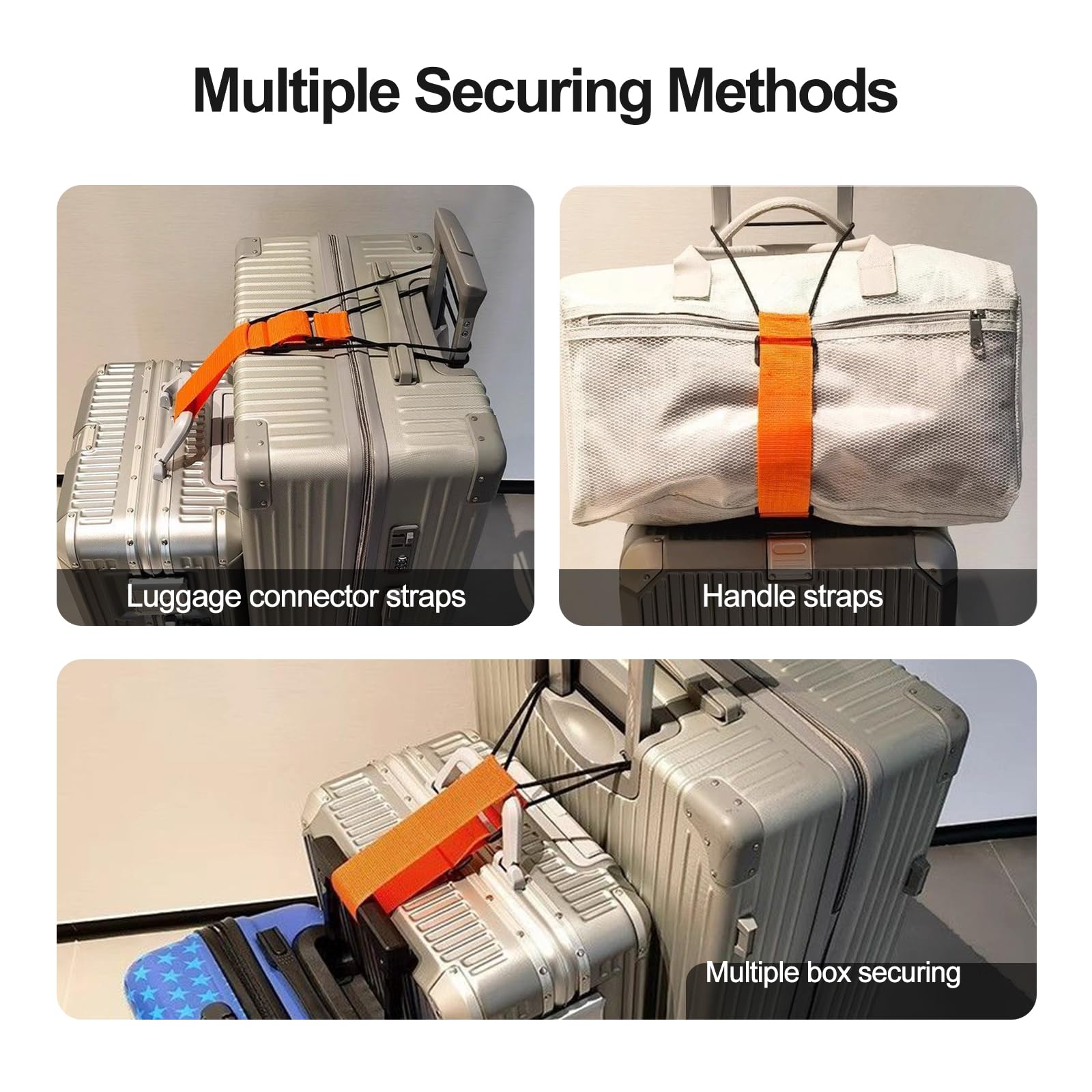 2 PCS Luggage Straps for Suitcase, Luggage Connector Straps,Multi - Functional Adjustable Durable Elastic Straps
