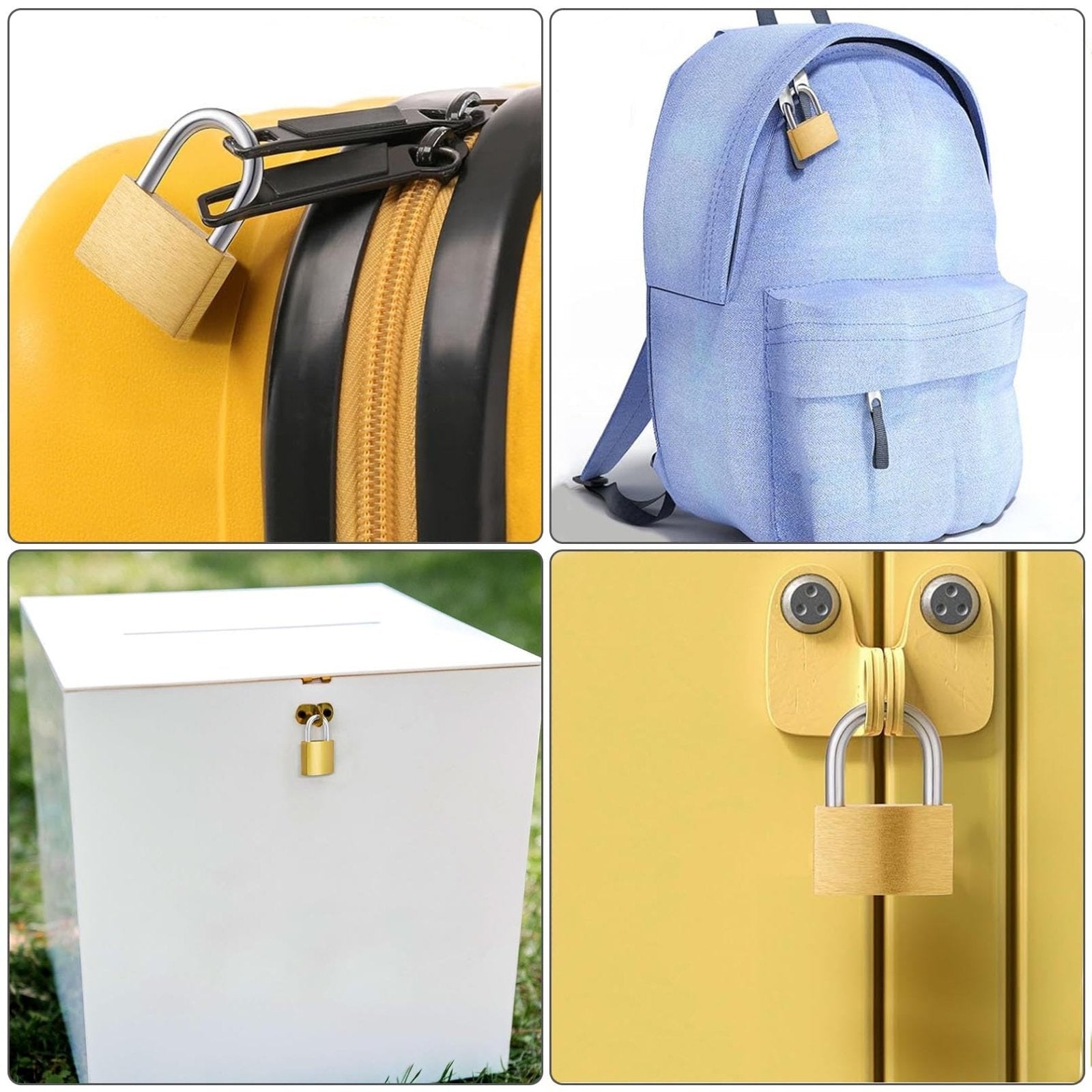 2 Pcs Small Solid Brass Locks with Keys, 20mm + 25mm Mini Key Locks, for Luggage, Backpack, Gym Locker, Jewelry Box (20 - 25mm)