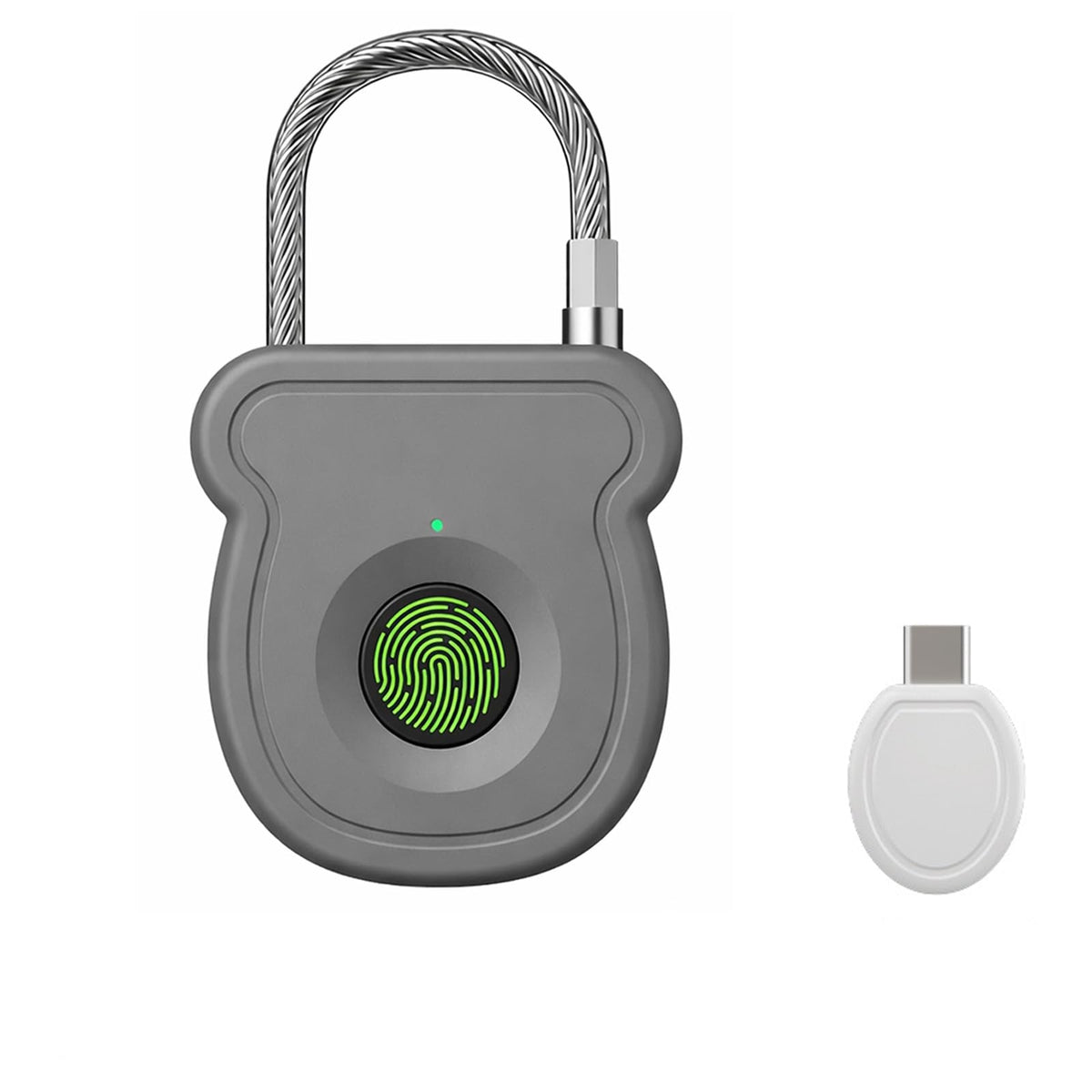 2026 Upgrade Smart Fingerprint Padlock - Keyless Lock with High-Resolution Sensor, 0.5s Unlock, 365-Day Battery, USB Emergency Key for Gym Lockers, Luggage, Backpacks & Gates(Gray)