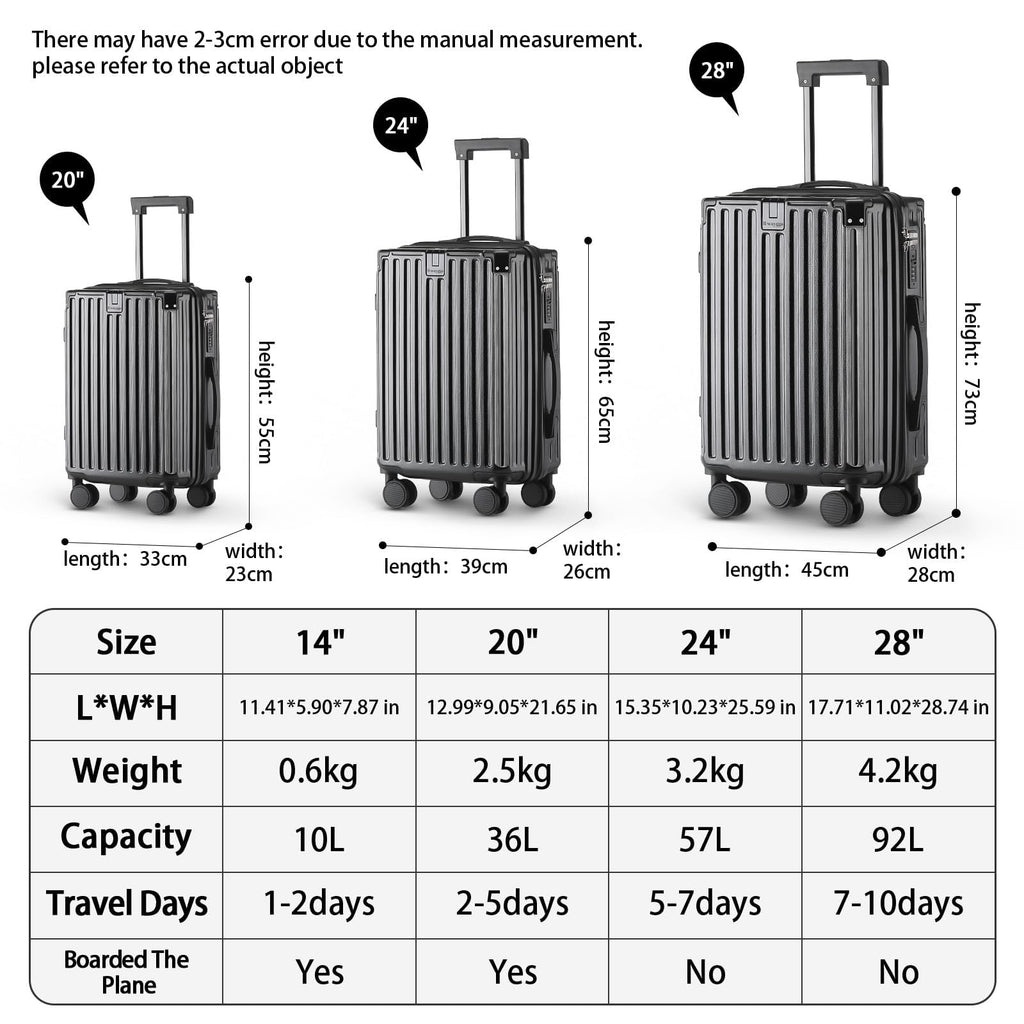 20Inch Carryon Luggage Carryon with CupHolder & USBPort, Hardside Smart Luggage with Airline Approved TSA Lock, Lightweight carryon luggage 21.6"x14.3"x9.4" airline approved 360° Spinner Double Wheels