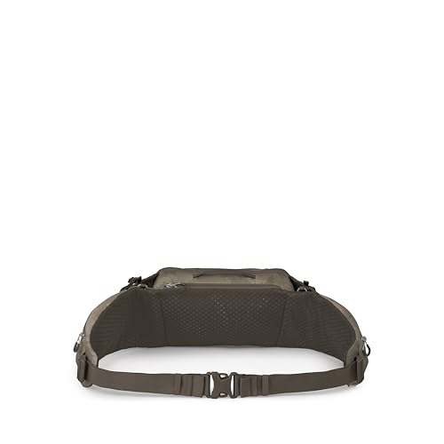 Osprey Savu 5L Biking Waist Pack for Men & Women - Mountain Bike Hydration Belt with Bottle Pockets, Pediment Grey/Dust Print, Extended Fit
