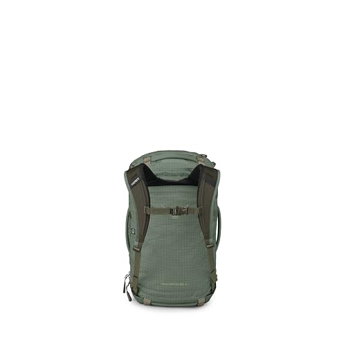 Osprey Transporter 44L Durable Squffel Bag - Water Resistant Square Split Travel Duffel Backpack, Pine Leaf Green