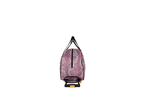 Lucas Designer Carry On Luggage Collection - Lightweight Pattern 22 Inch Duffel Bag- Weekender Overnight Business Travel Suitcase with 2- Rolling Spinner Wheels (SEA FORM) (PAISLEY)