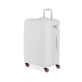 SwissGear 7366 Signature Hardside Expandable Luggage with Spinner Wheels, TSA Lock, White, Checked-Medium 23-Inch
