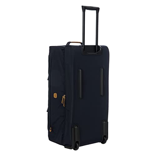Bric's X-Travel 30-Inch Rolling Shoe Duffle, Wheeled Travel Bag with Dual-Access Shoe Compartment, Telescoping Handle, Tie-Down Straps and Leather Top Handle – Navy