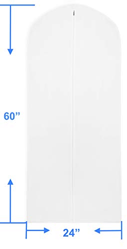 Simple Houseware 60-Inch Clear Garment Bags with Zipper for Suits, Dresses, Costumes, Uniforms - 6 Pack