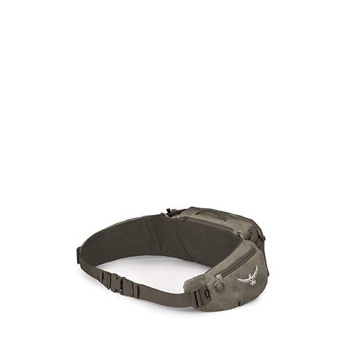 Osprey Savu 5L Biking Waist Pack for Men & Women - Mountain Bike Hydration Belt with Bottle Pockets, Pediment Grey/Dust Print, Extended Fit