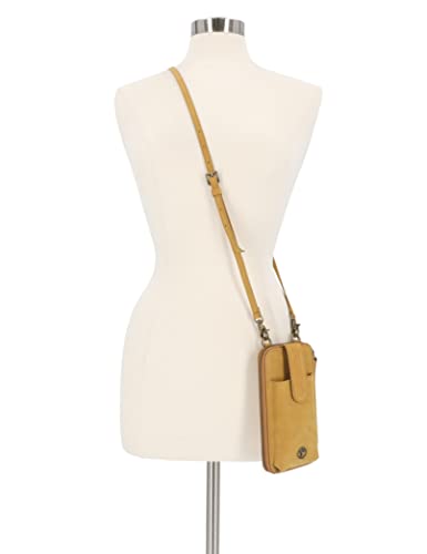 Timberland Women's Rfid Leather Phone Crossbody Wallet Bag, Wheat (Nubuck), One Size
