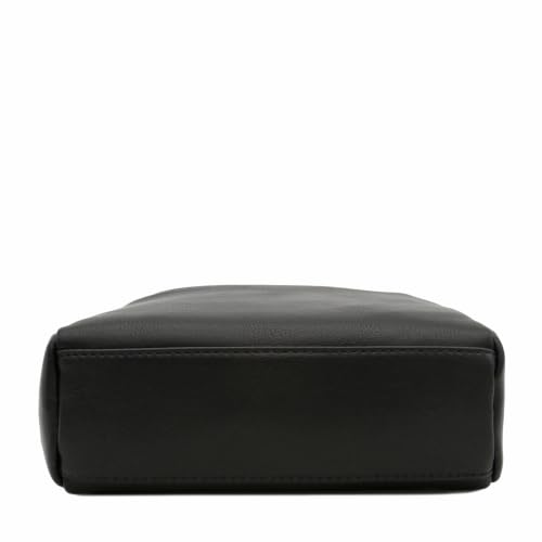 FashionPuzzle Triple Zip Small Crossbody Bag (Black)