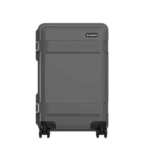 Pelican ATX 22" Waterproof Wheeled Carry-On Travel Hard Case, Charcoal, Bundle with AirTag, Power Bank, Wall Charger