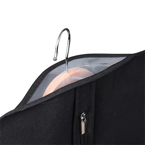 KEEGH Garment Bags for Hanging Clothes 60" (Set of 10) Dress Bags for Gowns Long Dress Bags for Closet Storage with Zipper and Eye-Hole for Folding for Suit Coats Dresses, Black