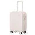 mixi Carry on Luggage, 20'' Suitcase Spinner Wheels Luggage Hardshell Lightweight Rolling Suitcases PC with Cover & TSA Lock for Business Travel, Off White（Slight Pink）