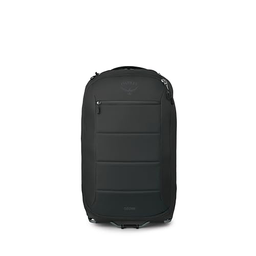 Osprey Ozone 2-Wheel 80L/27 Checked Luggage - Lightweight Rolling Bag with High Clearance and Oversized Wheels - Travel Suitcase with Mesh Organization, Trolley Handle and Add-a-Bag Strap, Black
