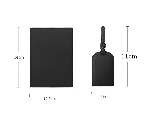 2 Pack Passport Holder and Luggage Tag Set for Nissan Pathfinder 2013-2020, Leather Protective Case for Travel Wallets, Passport Holder, Auto Folder