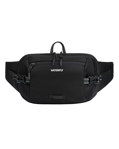 WATERFLY 3L Large Fanny Pack, 180° Opening Hip Pouch with Multi-Pockets, Anti-Theft RFID Blocking Waist Bag for Women Men Traveling Hiking Daily Use