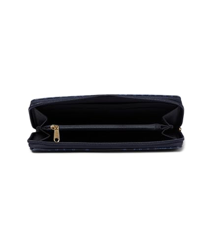 Tommy Hilfiger Jaclyn II Zip Around Wallet Coated Square Monogram Tommy Navy/Charcoal Blue One Size
