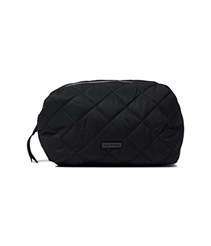 Vera Bradley Women's Performance Twill Medium Cosmetic Makeup Organizer Bag, Black, One Size