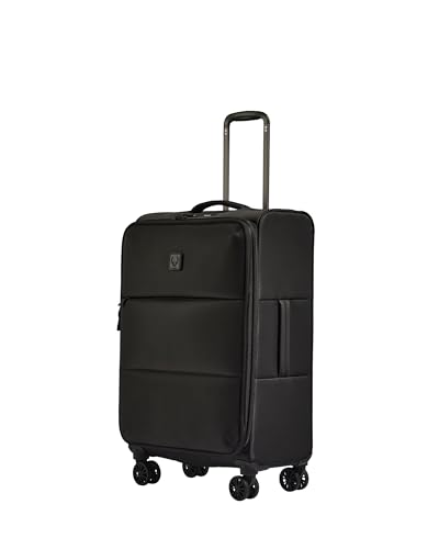 ANTLER Soft Stripe Medium Checked Luggage, Black, 27.2x17.1x11-13", 74-88L