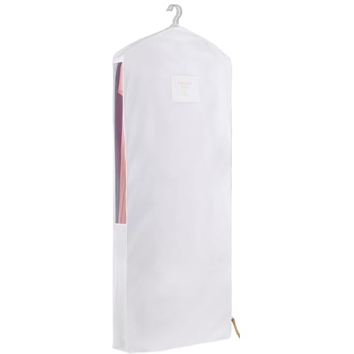 Hayden Hill Luxury Organic Cotton Garment Storage Bag - Long 58" Dress Bag - Breathable & Moth-Proof For Full Length Clothing, Dresses & Coats - Clothes Bags for Hanging Organization - Carbon Neutral