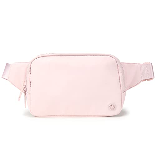 Pander Belt Bag Large 2L, Nylon Fanny Pack Purse for Women and Men with Adjustable Strap, Pink