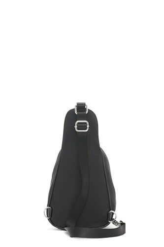 Calvin Klein Jessie Organizational Sling Backpack, Black/Silver, One Size