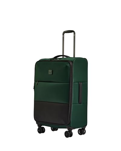Antler Soft Stripe Medium Checked Luggage, Antler Green, 27.2", 74-88L