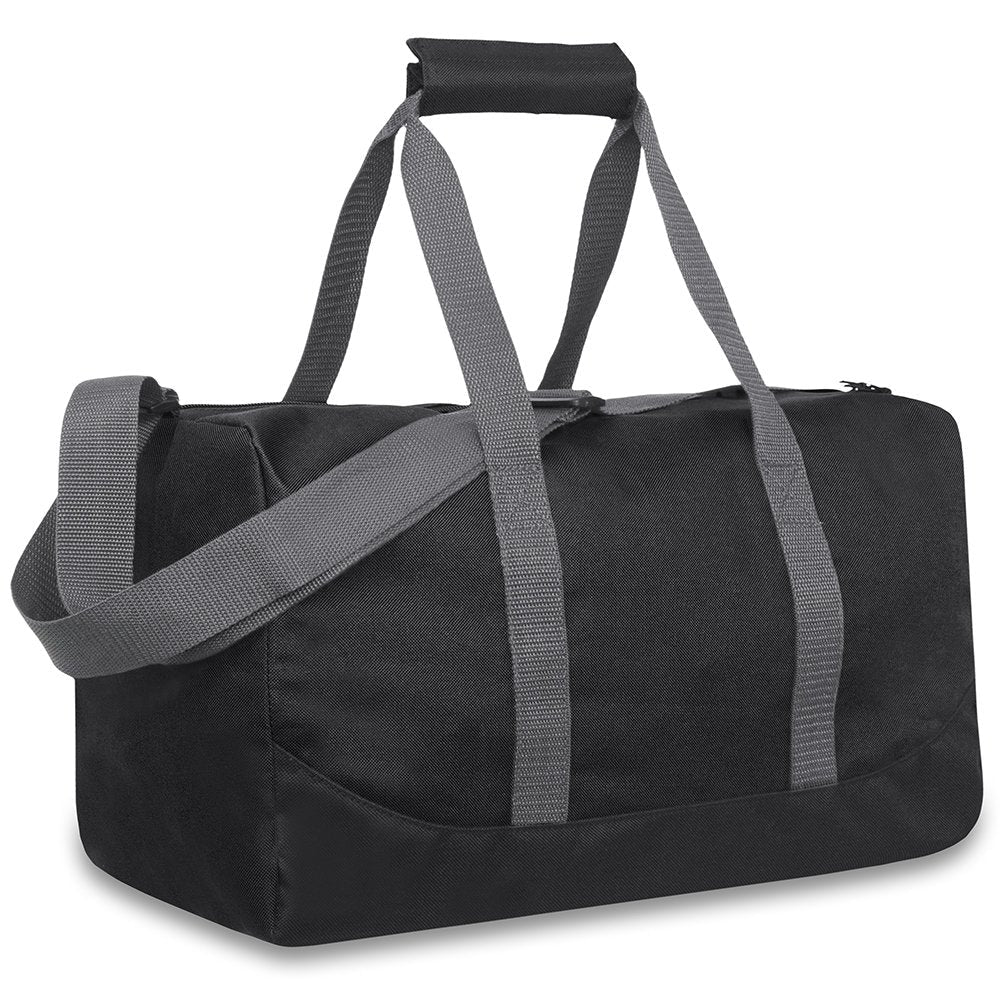 30 Liter, 17 Inch Canvas Duffle Bags for Men and Women – Travel Weekender Overnight Carry-On Shoulder Duffel Tote Bags (Black)
