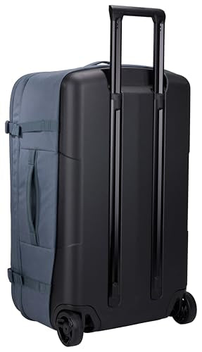 Thule Aion 70cm Wheeled Duffel - Wet/Dirty storage pocket - Smooth rolling wheels - Interior compression straps - Lockable exterior zippers - 100% recycled PFC-free waxed canvas fabric