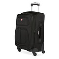 SWISSGEAR Sion Softside Expandable Spinner Luggage Durable Lightweight Travel Suitcase, Black, Checked-Medium