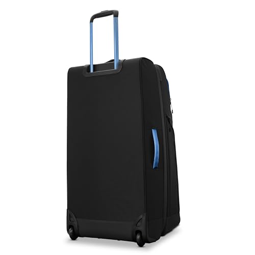 High Sierra Hi-Life 31-Inch Large Wheeled Duffle - Features Smooth Rolling Wheels, WetPak Pockets, Stack-It Strap, Adjustable Handle, Fleece Pocket, Padded Laptop Sleeve, Expandable - Blue/Black