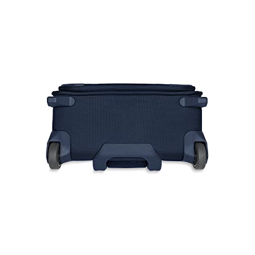 Briggs & Riley 2-Wheel Cabin Bag - Carry On Luggage for Travel, Suitcases with Wheels, Softside Rolling Bag for Men & Women, Interlocking Handle, Self-Repairing Zipper - Baseline Collection, Navy