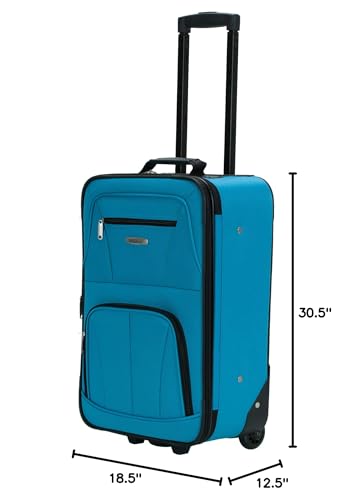 Rockland Journey Softside Upright Luggage Set,Expandable, Turquoise, 4-Piece (14/19/24/28)
