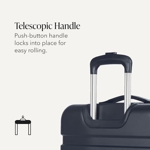 SwissGear 7366 Signature Hardside Expandable Luggage with Spinner Wheels, TSA Lock, Navy, Checked-Medium 23-Inch
