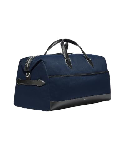 Paravel Rove Duffle Bag - Midnight Blue, Recycled Polyester, Medium - EcoCraft Twill, Vegan Leather