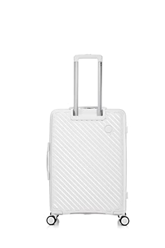 Rockland Prague Hardside Luggage with Spinner Wheels, Ivory, 3-Piece Set (20/24/28)