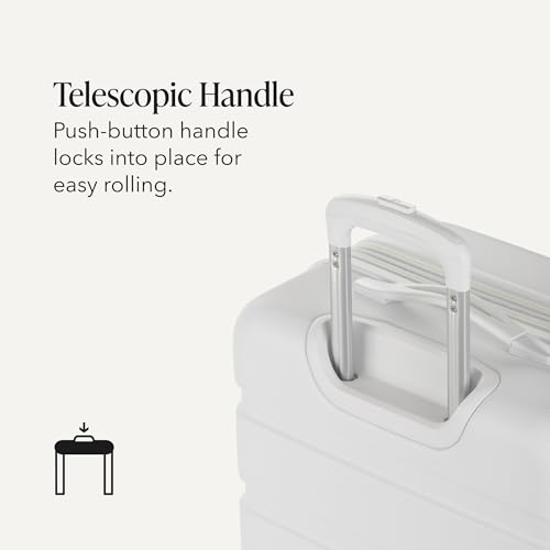 SwissGear 7366 Signature Hardside Expandable Luggage with Spinner Wheels, TSA Lock, White, Checked-Medium 23-Inch