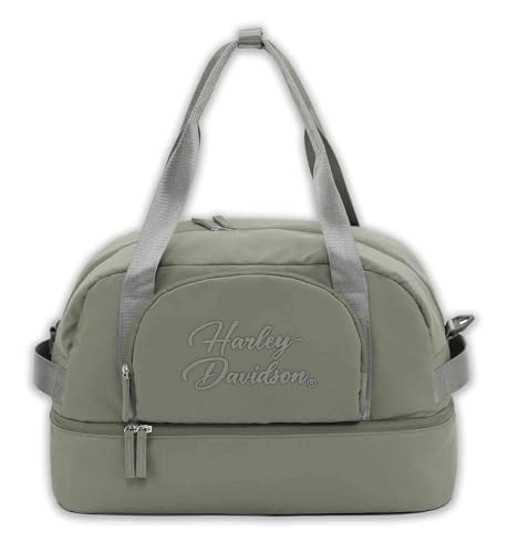 Harley-Davidson Women's Black Opal II Over-Under Weekender Duffel Bag, Green
