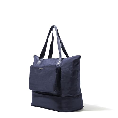 Baggallini Women's Carryall Expandable Packable Tote, French Navy