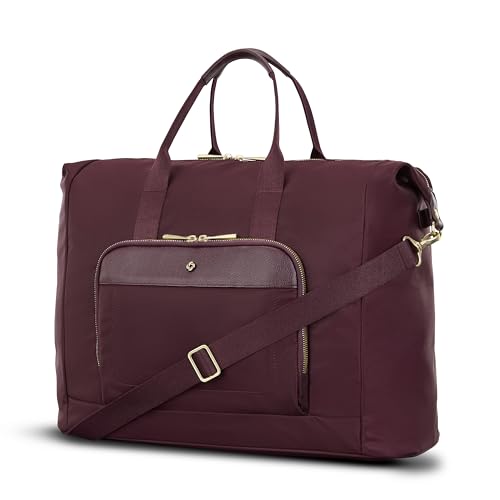 Samsonite Mobile Solution 2 Duffle Bag - Travel & Work Carry-On with Padded Laptop Sleeve, Front Organizer Pocket, Removable Crossbody Strap, StackIt™ Strap, Business & Leisure Travel Bag - Merlot