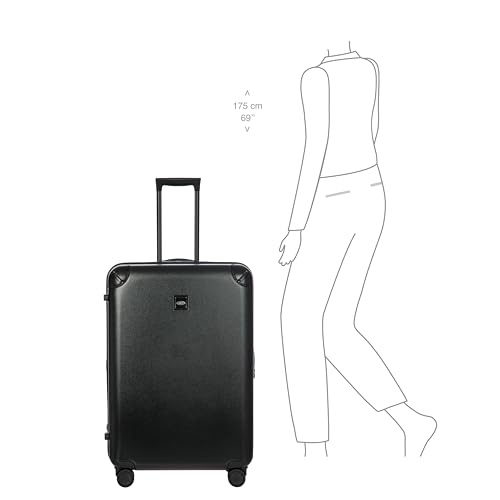 Bric's Amalfi Lightweight Hard Shell Suitcase – Expandable Checked Luggage with Water-Repellent Zip, Smooth 360° Wheels & TSA Lock - 30 Inch, Black